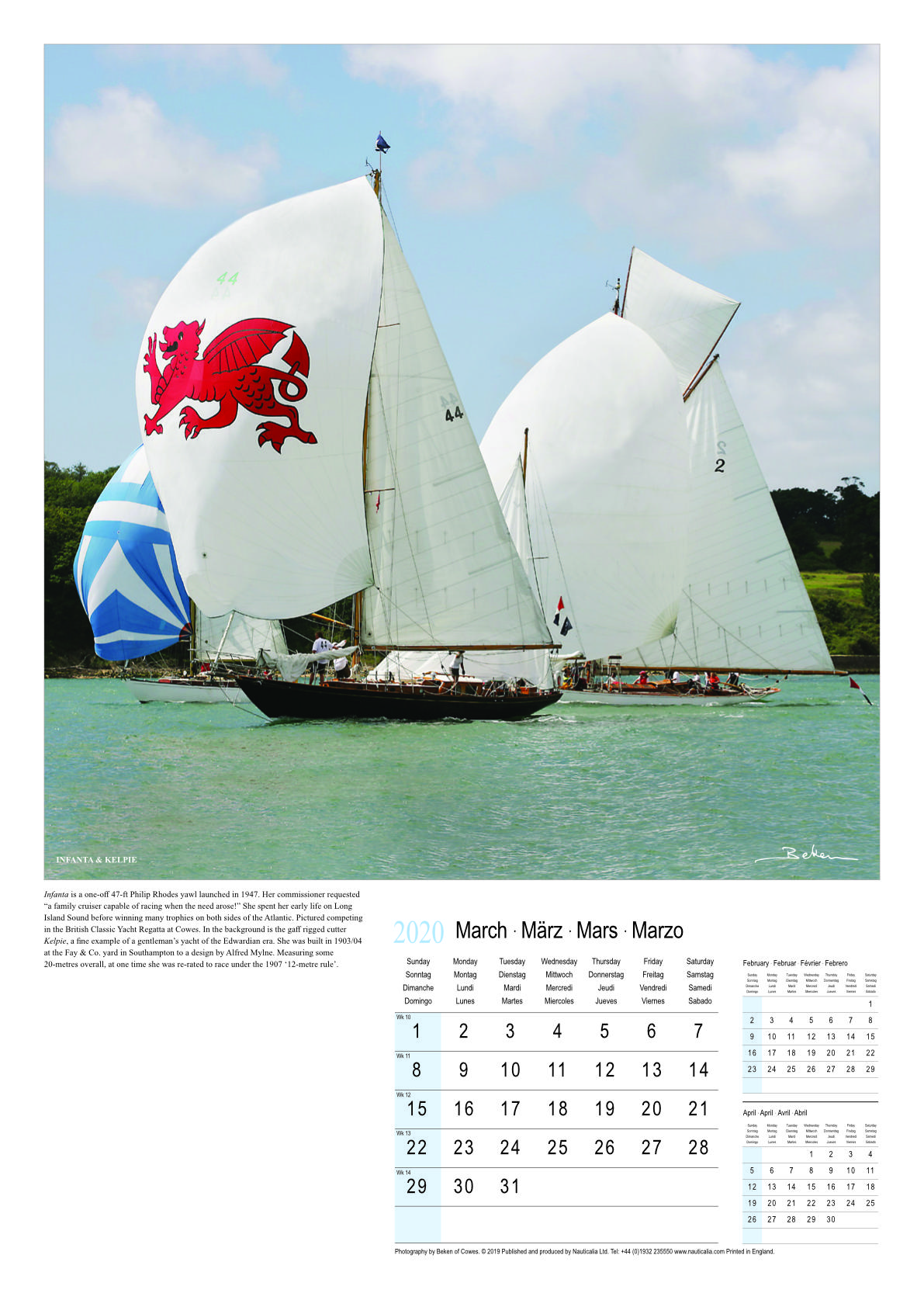 Calendar Beauty Of Sail Beken of Cowes Marine Photography